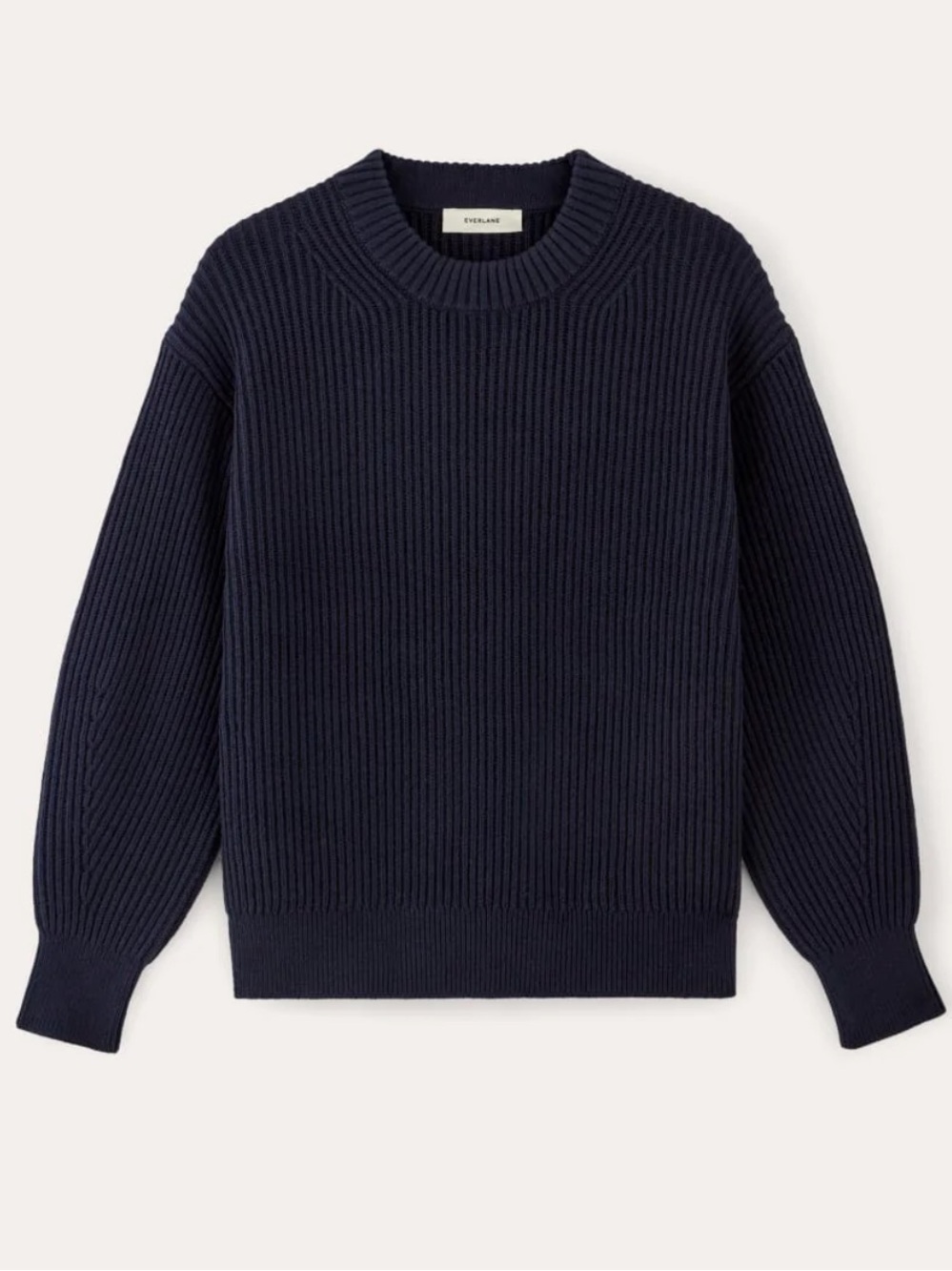 Everlane - The Cocoon Crew in Everyday Cotton - Navy Blue Cotton Size Small
